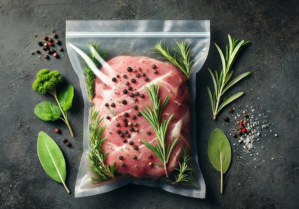 Meat in plastic bag